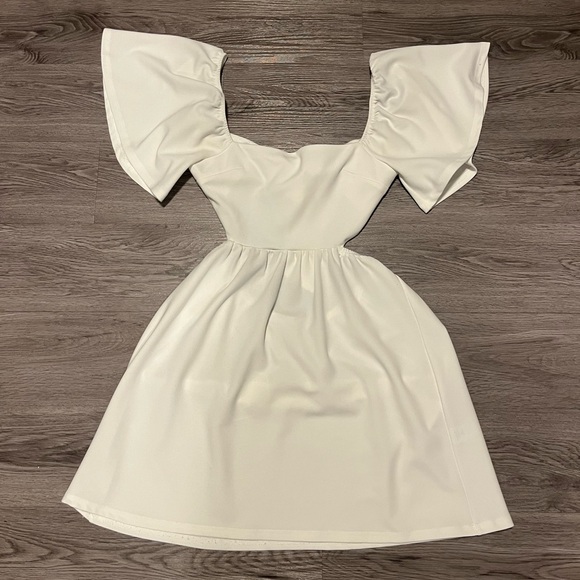 White Mini Open-Back Dress - Picture 2 of 3